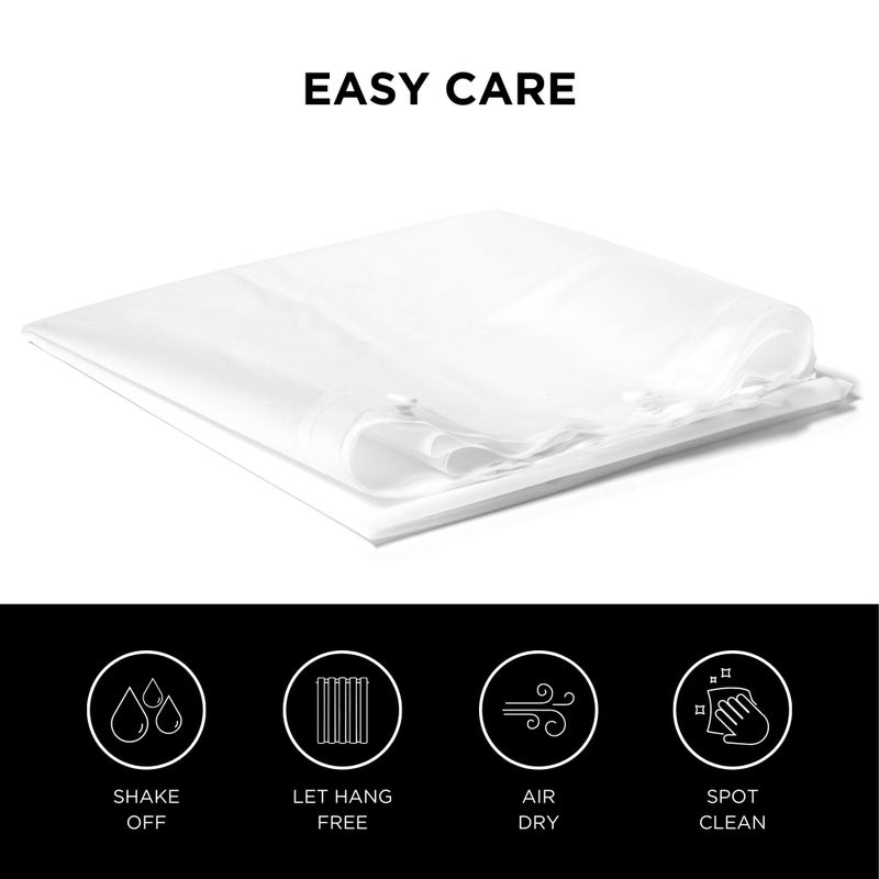 Hookless Full Length 2-in-1 Chlorine-Free PEVA Shower Curtain with Flex-On Rings for Easy Installation, 71" x 74", Water-Repellent, Easy Install, Frost - Image 4